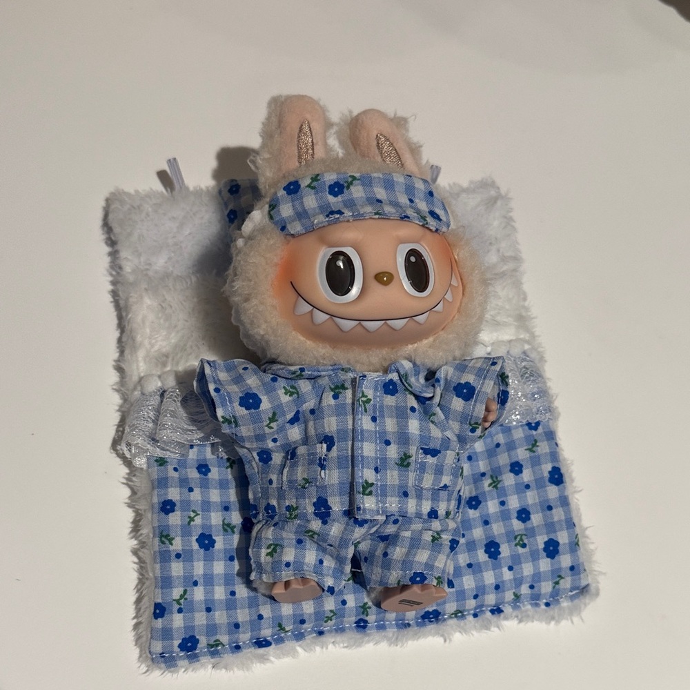Adorable Labubu with PJ and Bed Set